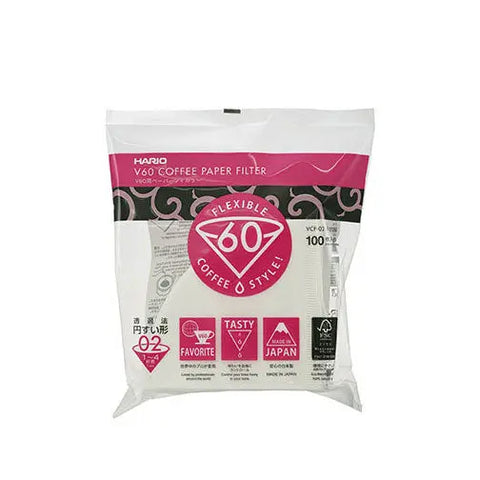 V60 White Paper Filters, Size 02 (100 ct) Espresso Parts
